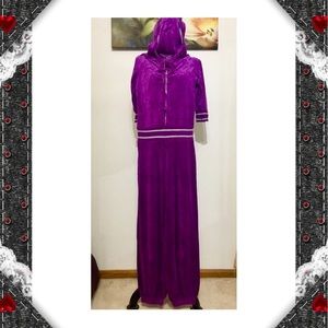 Victoria's Secret Purple Velvet Hoodie Jumpsuit